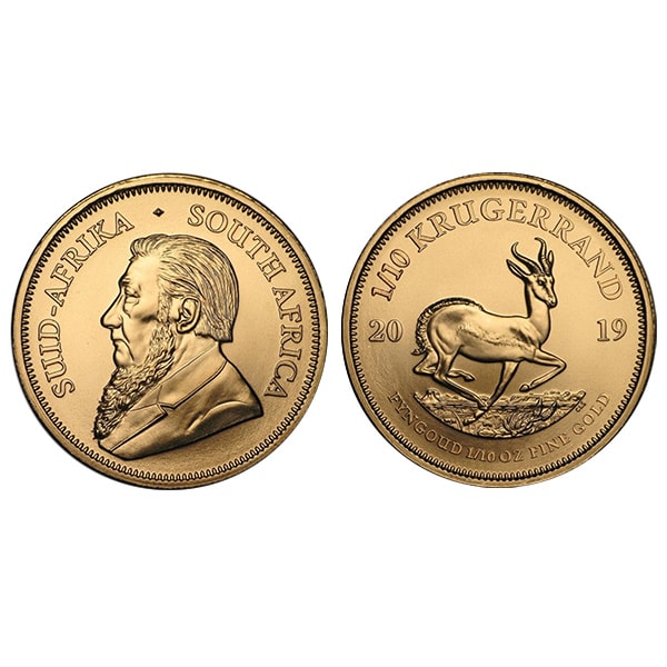 クルーガーランド金貨1/10oz（オンス）の重さと直径と品位等｜色石BANK