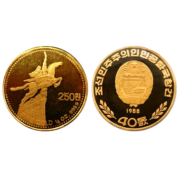 貨幣2004北朝鮮超大直径銅コイン　政治コイン　金正日誕生地　在庫1枚のみ