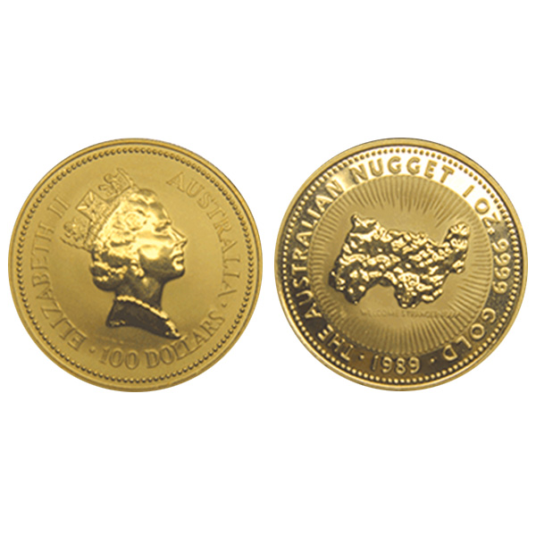 ナゲット金貨1oz（オンス）の重さと直径と品位等｜色石BANK