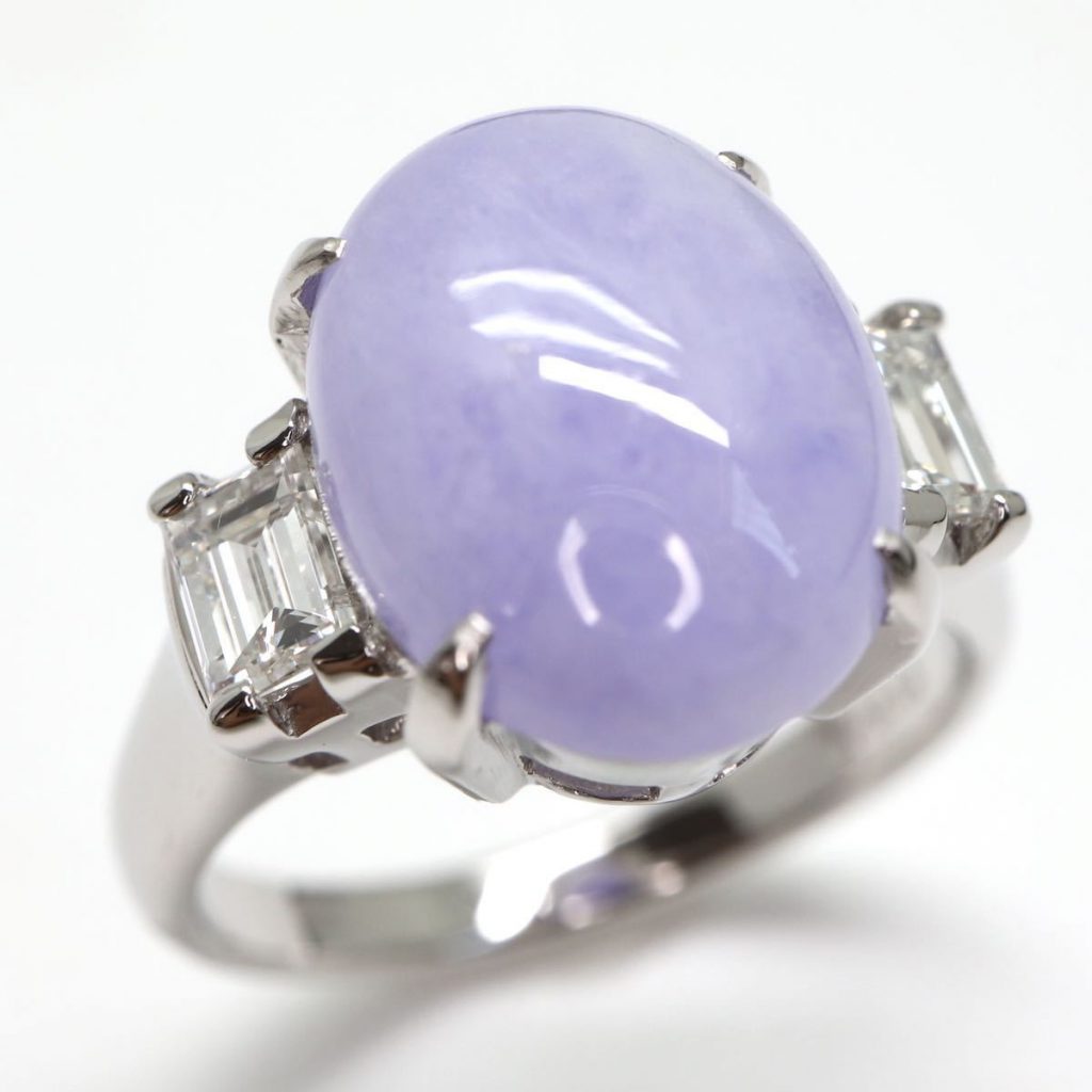 天然ラベンダー翡翠リングの買取実績｜色石BANK 