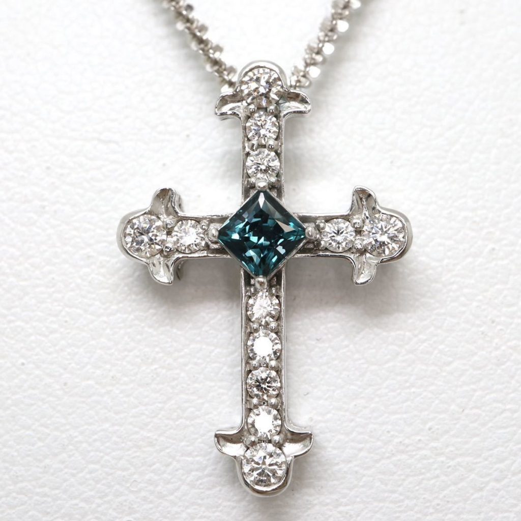 アレキサンドライトネックレス 0.273ct D0.27ct K18WG 4.6g 46cmの買取 