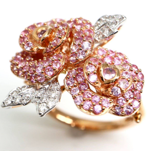 【DIAMOND/PINK SHPPHIRE】 天然 ダイヤモンド ピンク サファイア 【0.645ct】【税抜き】30万 リング 指輪 K18PG 刻印有 18金製 1 DIAMOND⁄PINK SHPPHIRE 天然 ダイヤモンド ピンク サファイア