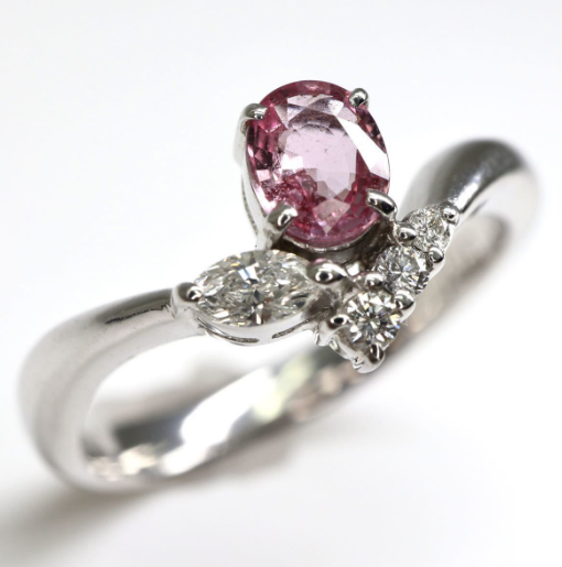 天然 パパラチアサファイア ダイヤモンド 計0.937ct 中央宝石研究所 
