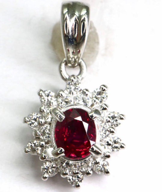 ダイヤモンド付きルビーペンダントトップ3.2gの買取実績｜色石BANK 