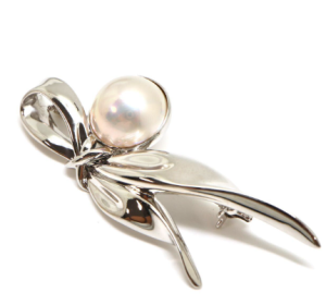 マベパール　18.8　鑑別付き 中古K14WG 天然 マベパール イヤリング 本真珠 18.8cm 6.3g ホワイト