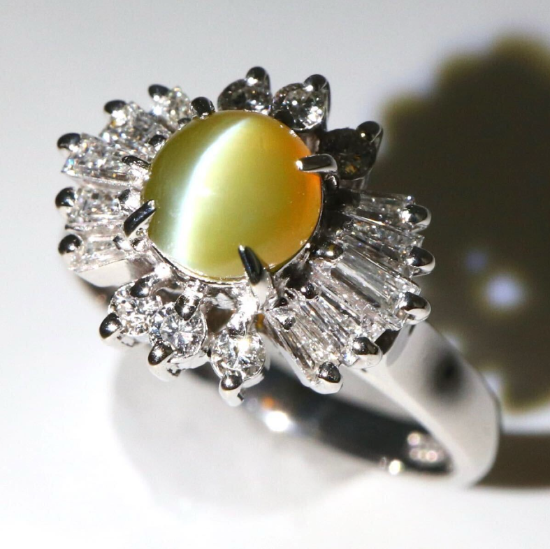 天然クリソベリル キャッツアイ ダイヤモンド 