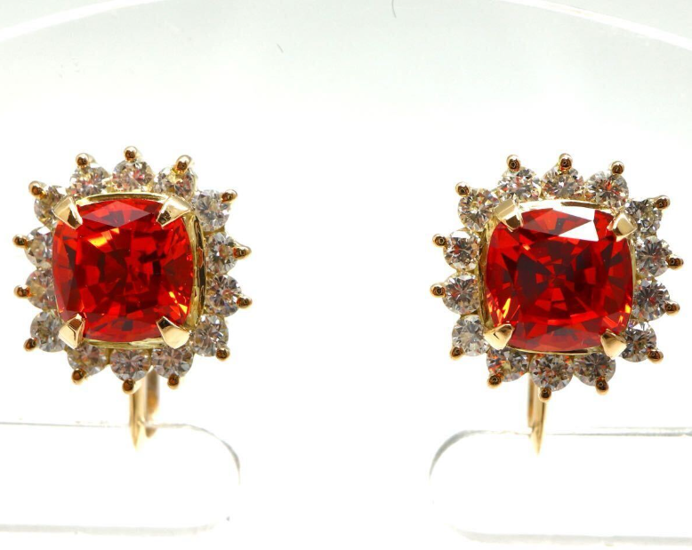 ルビー デザインピアス K18 【中古】（ミヤ様専用】k18ムーンストーン  