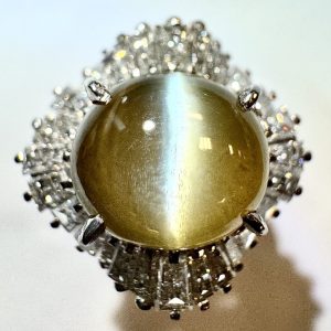 クリソベリルキャッツアイ　6.78ct　リング