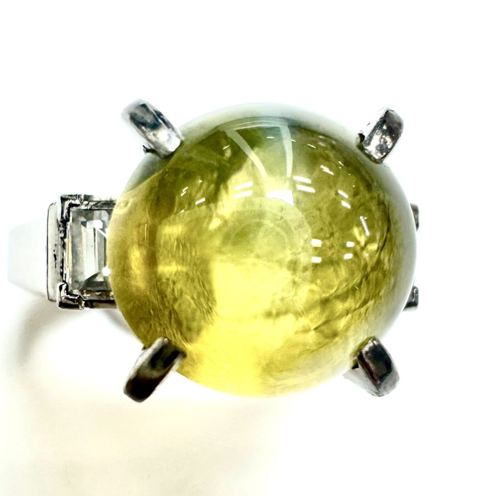 クリソベリルキャッツアイ　5.16ct　リング　