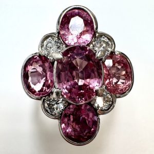 パパラチアサファイア　4.13ct　リング