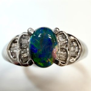 ブラックオパール　0.5ct　リング
